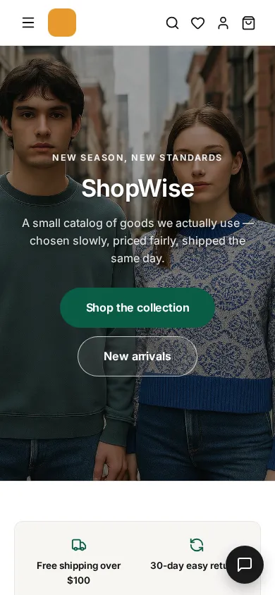 Horizon theme, mobile preview